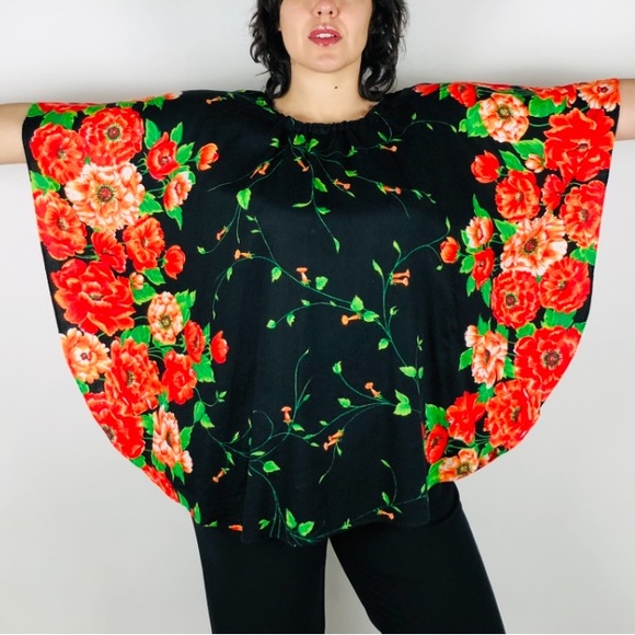 Stunning Vintage Floral Cape One Size - Picture 1 of 10